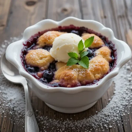 3 ingredient blueberry cobbler