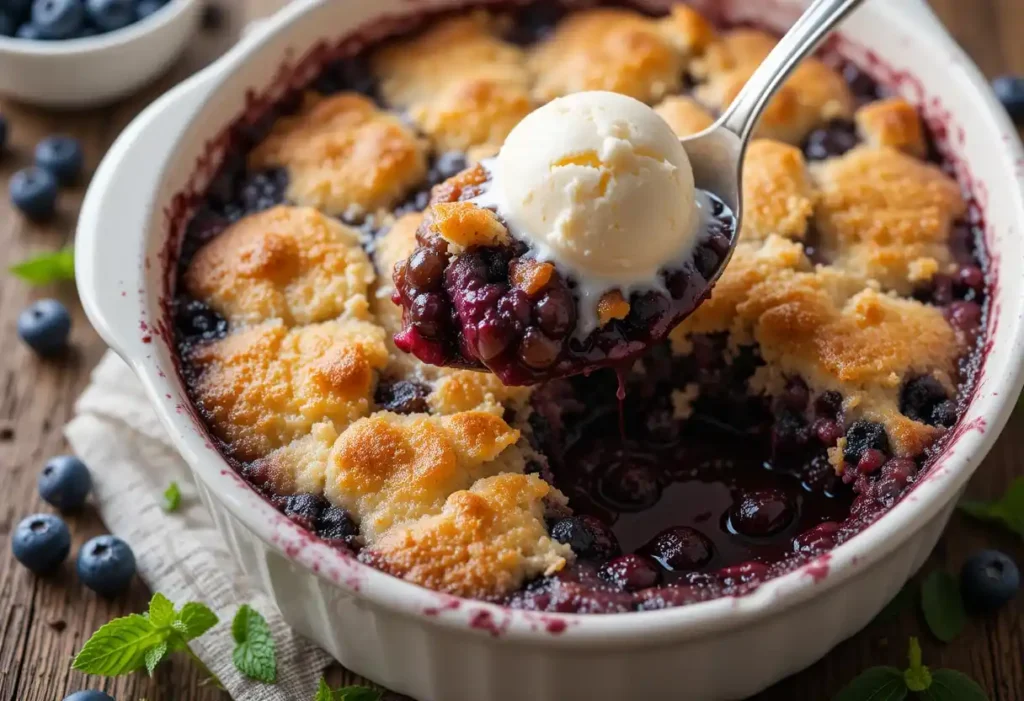 3 ingredient blueberry cobbler