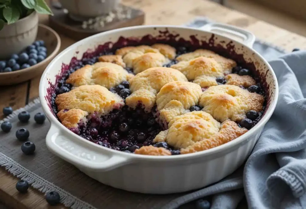 3 ingredient blueberry cobbler