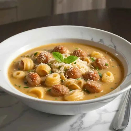 Creamy Parmesan Italian Sausage Ditalini Soup