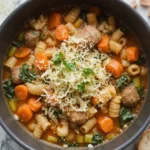 Creamy Parmesan Italian Sausage Ditalini Soup