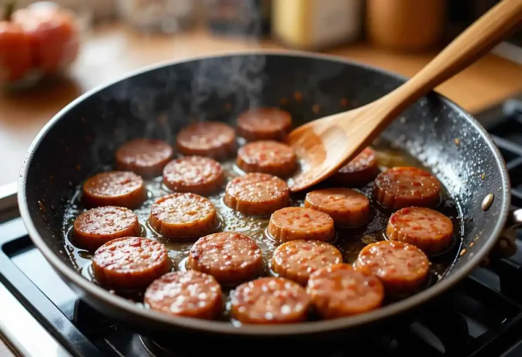 Creamy Parmesan Italian Sausage Ditalini Soup prep step