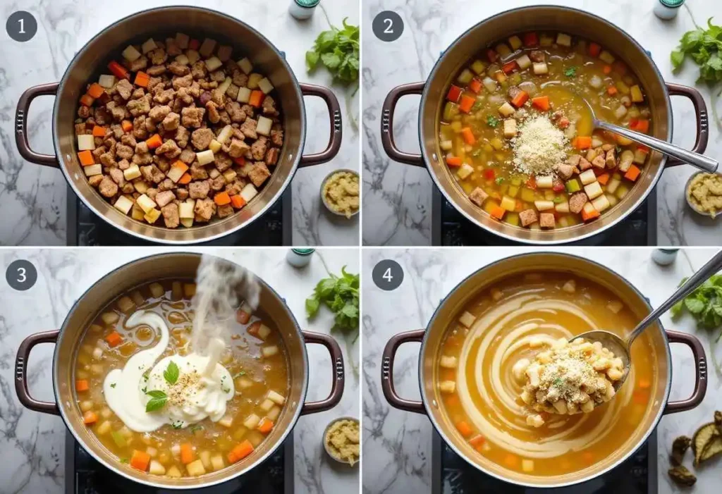 Creamy Parmesan Soup cooking step