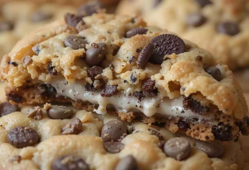 Oreo stuffed chocolate chip cookies