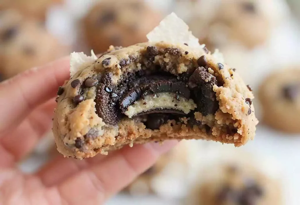 Oreo stuffed chocolate chip cookies