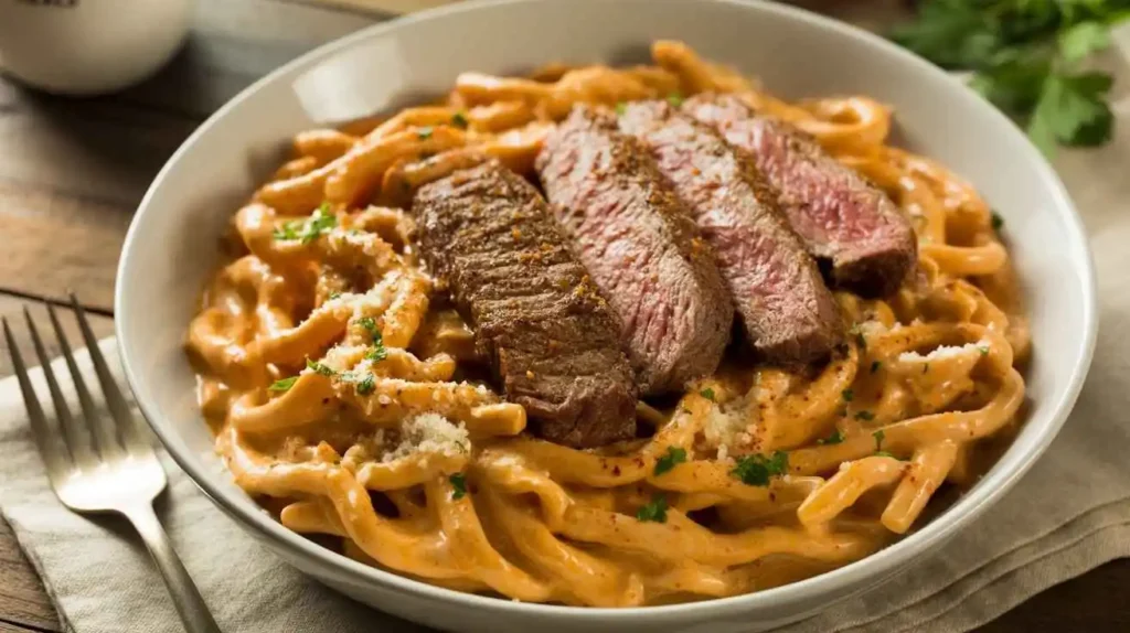 creamy cajun steak pasta