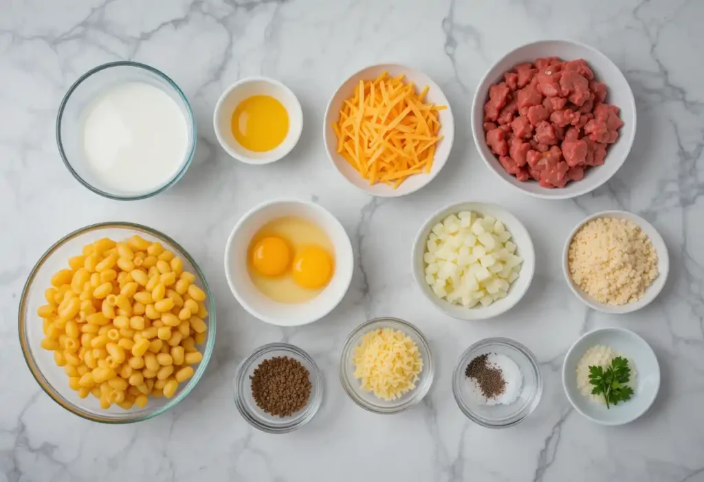 mac and cheese meatloaf casserole ingredients