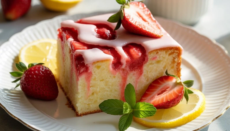 strawberry lemonade buttermilk cake