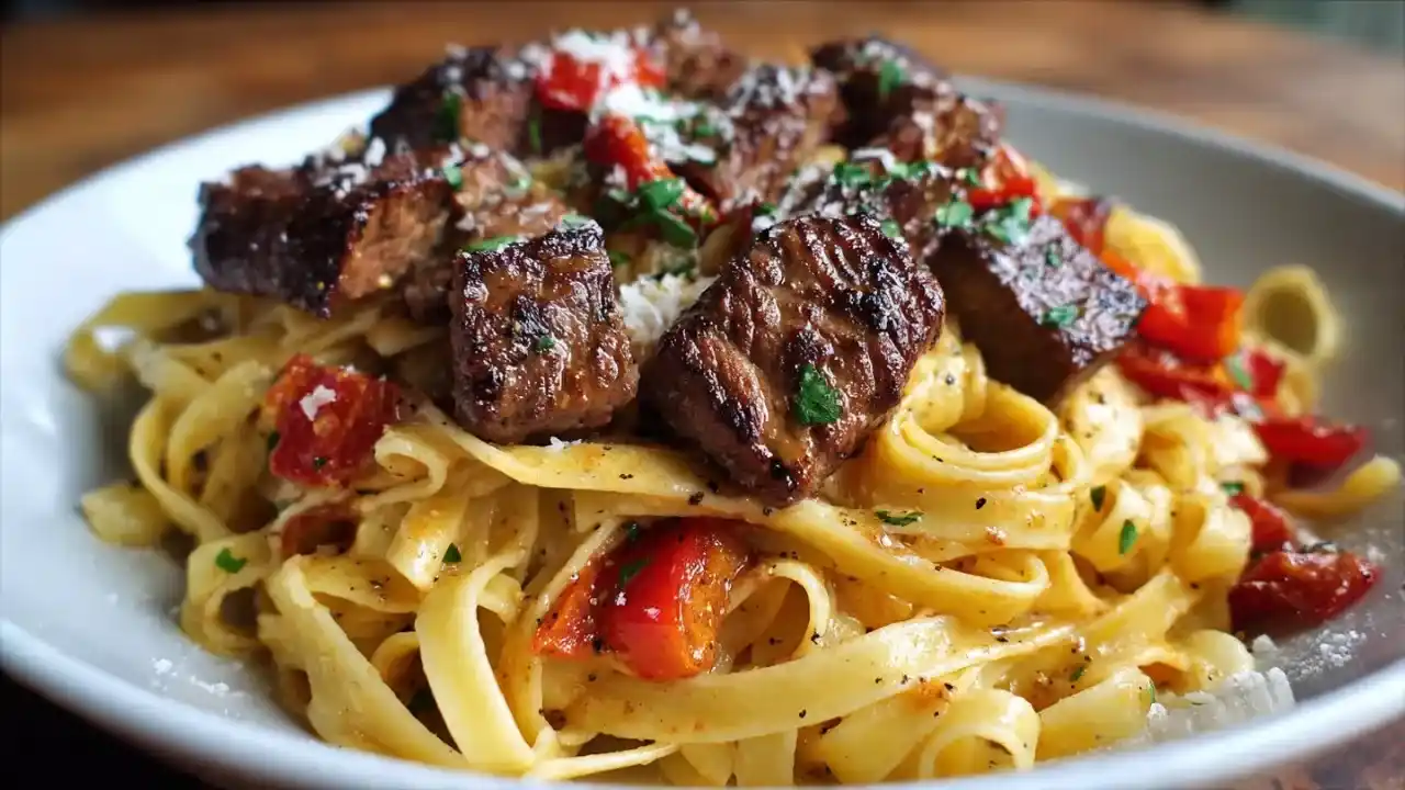 CREAMY CAJUN STEAK PASTA