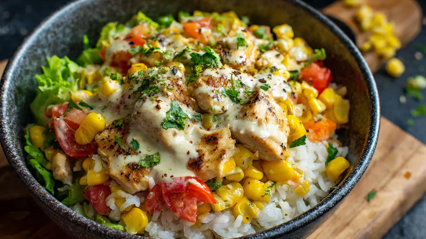 juicy Street Corn Chicken Rice Bowl