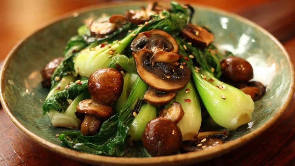 Bok Choy and Mushroom Stir Fry