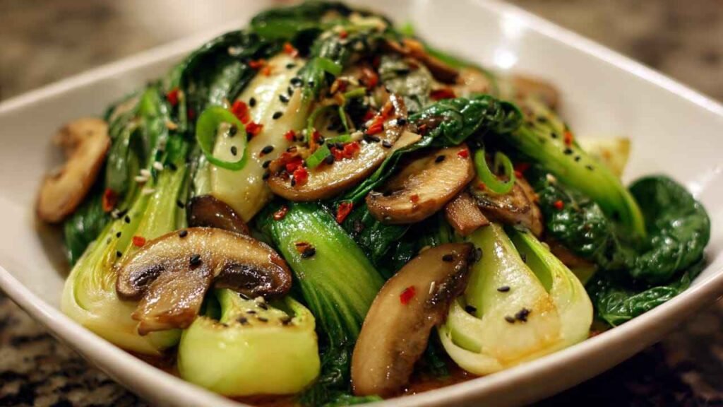 Bok Choy and Mushroom Stir Fry