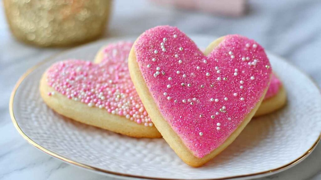 Easy Valentine Heart Shaped Sugar Cookies Recipe