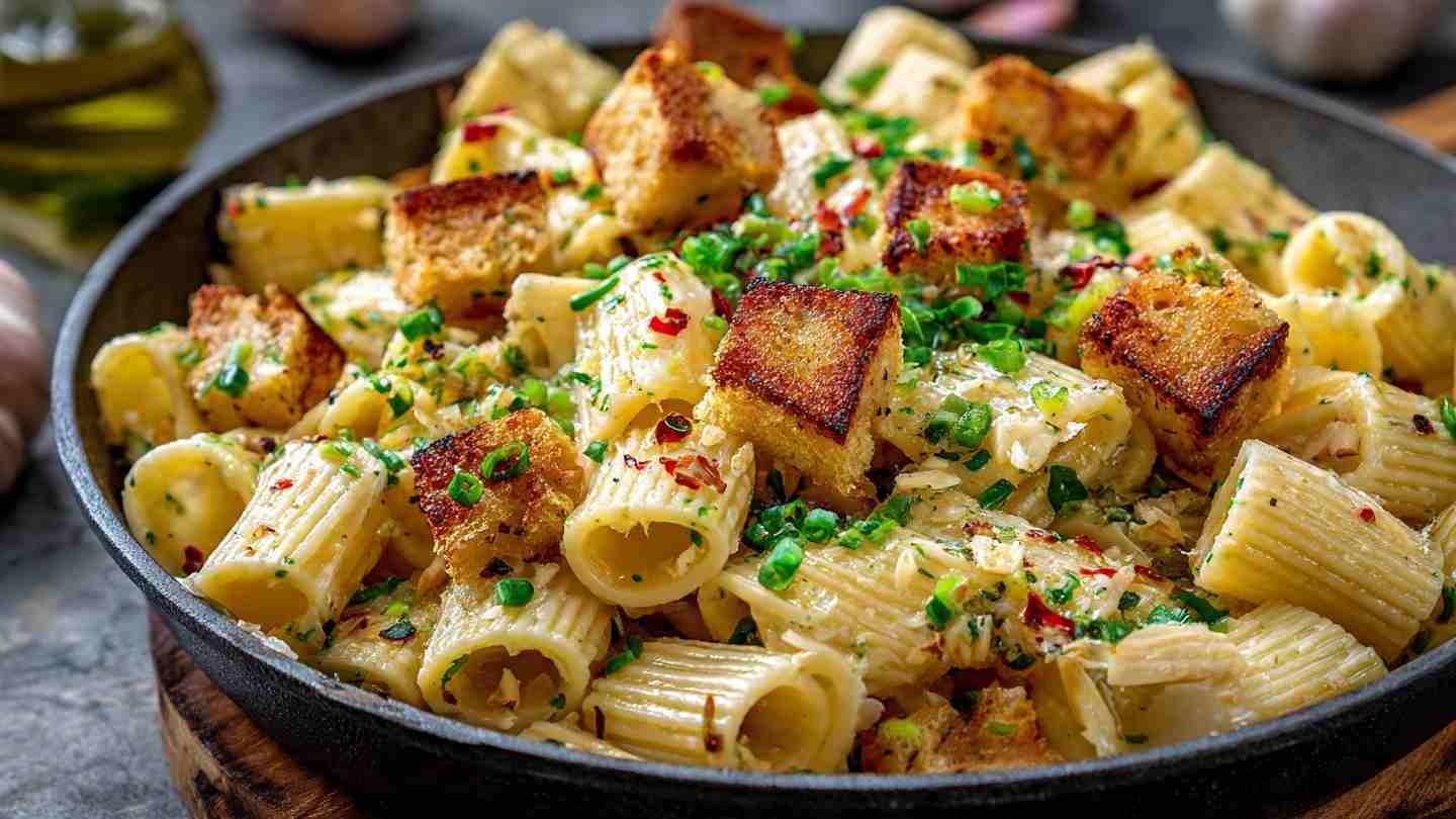 Garlic Bread Pasta Recipe