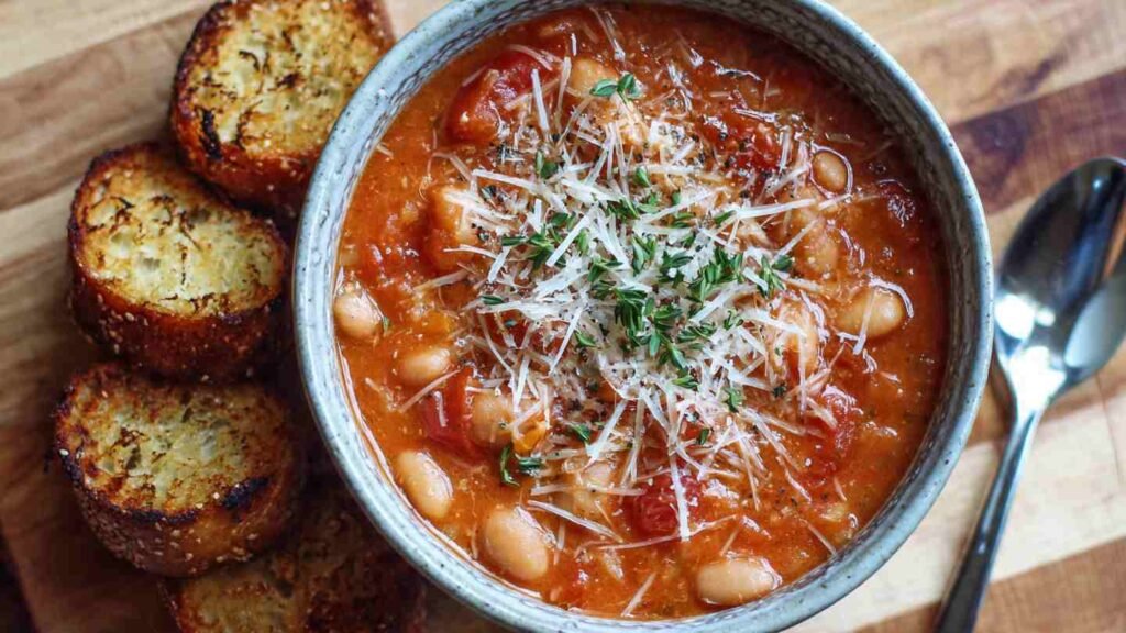 Parmesan Tomato Cannellini Bean Soup