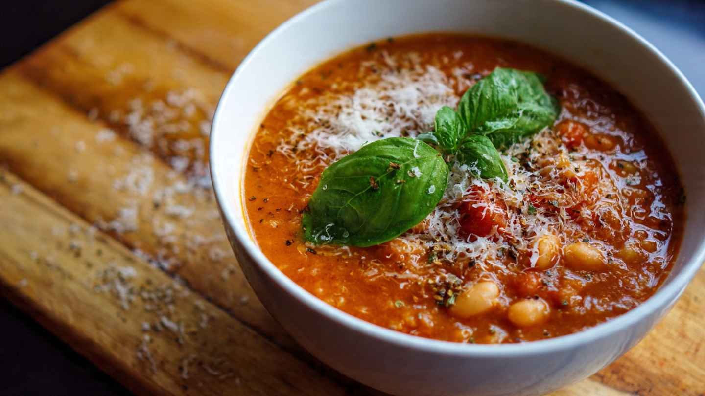 Parmesan Tomato Cannellini Bean Soup