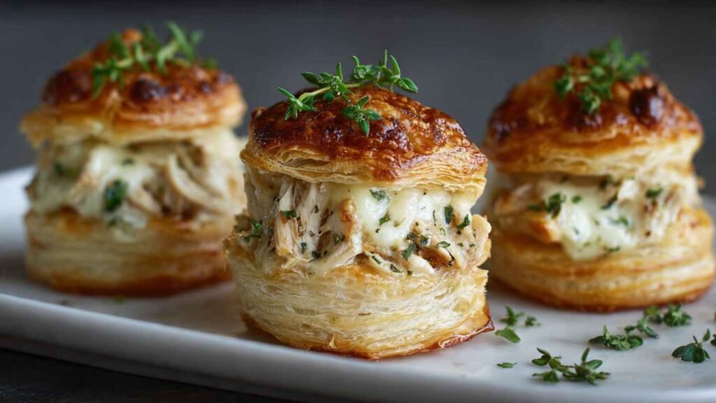 Turkey & Cheese Puff Pastry Stacks