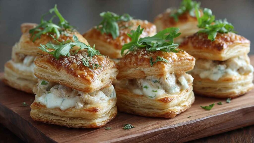 Turkey & Cheese Puff Pastry Stacks
