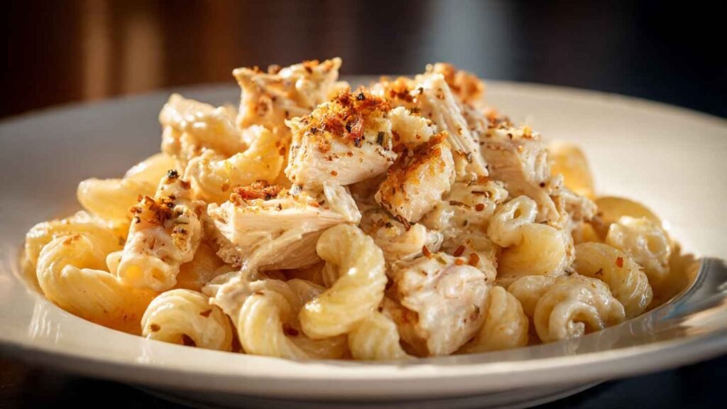 Honey pepper chicken mac and cheese 
