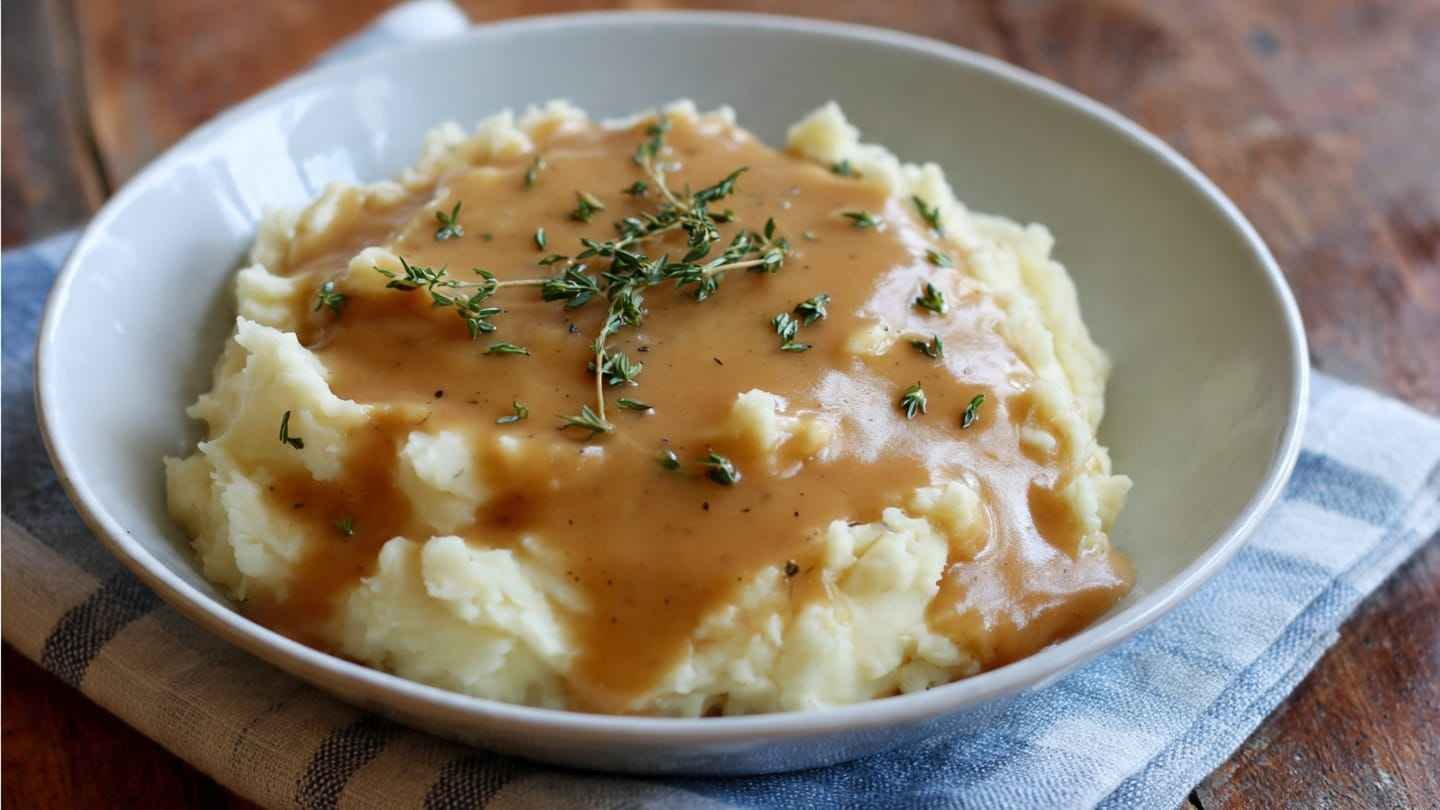 EASY Vegan Mashed Potatoes Gravy