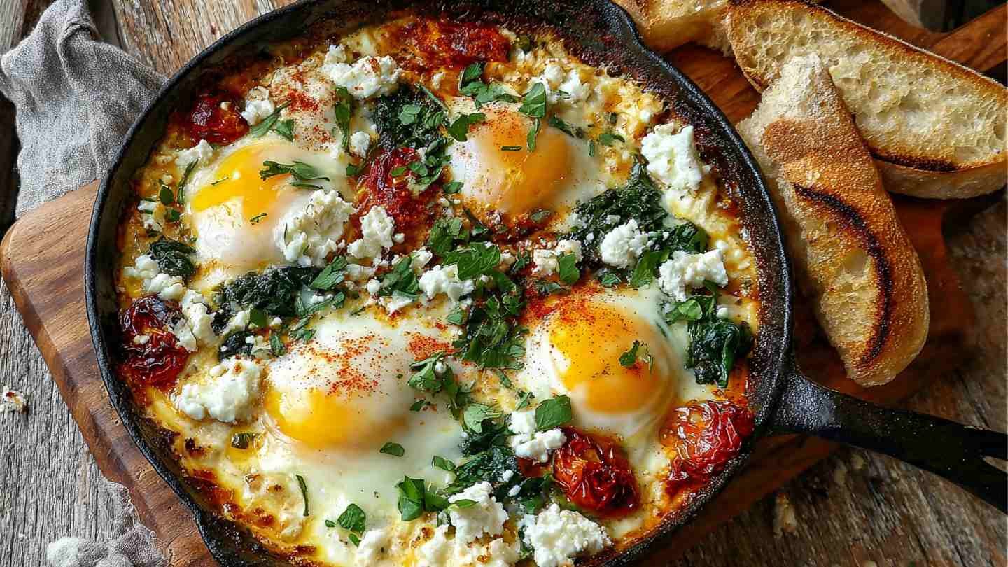 Baked Feta Eggs