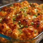 Buffalo Chicken Cauliflower Casserole