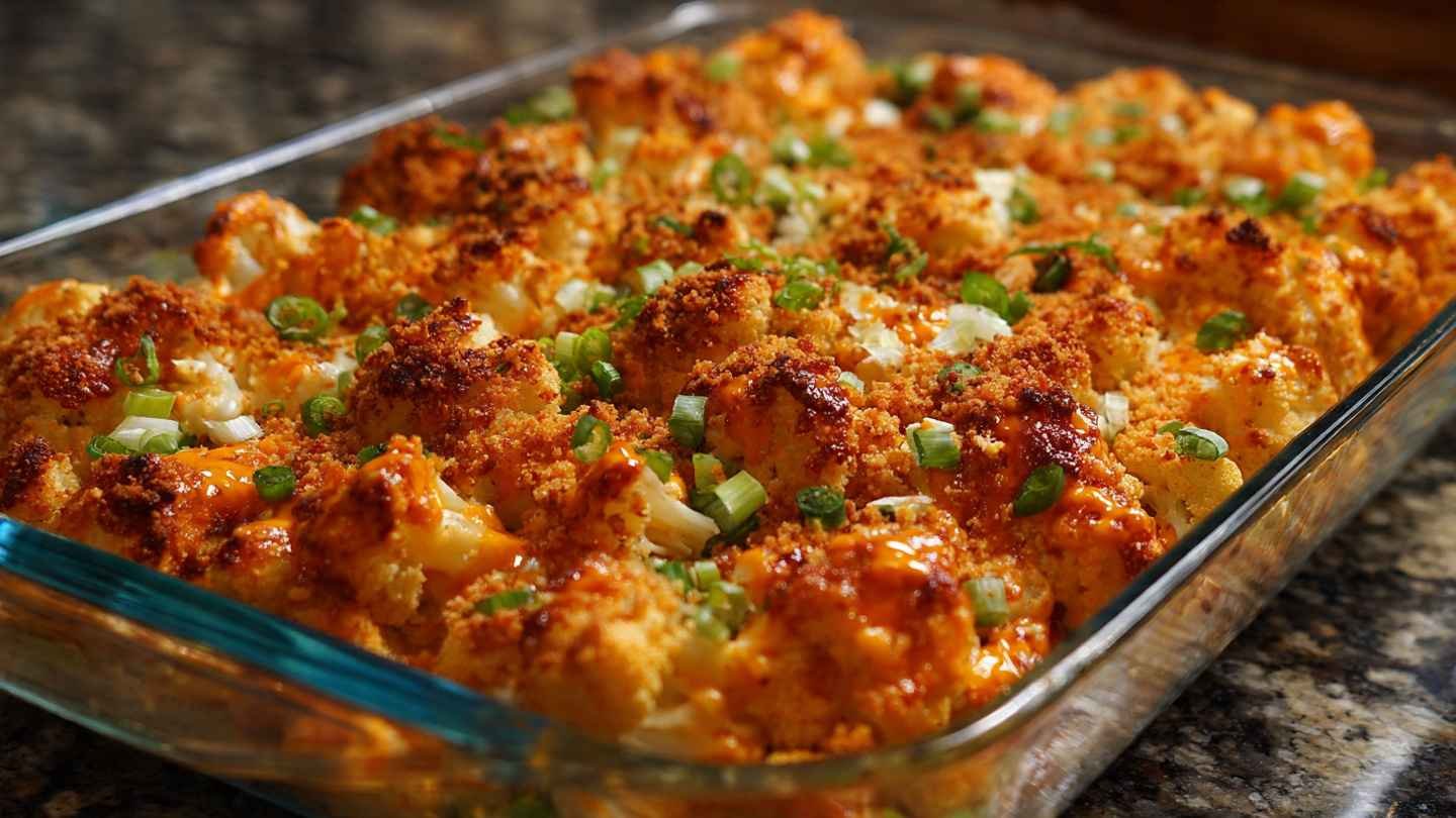 Buffalo Chicken Cauliflower Casserole