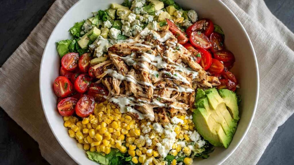 High Protein Chicken Street Corn Salad Bowl 
