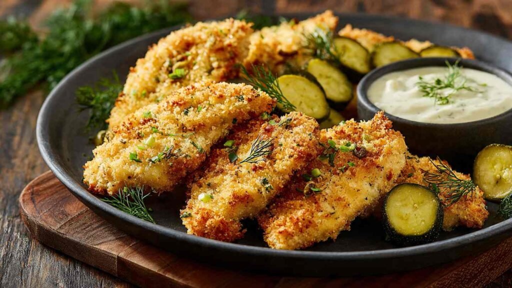 Crispy Dill Pickle Parmesan Chicken