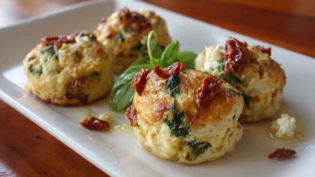Egg Biscuits with Sun-Dried Tomatoes and Spinach