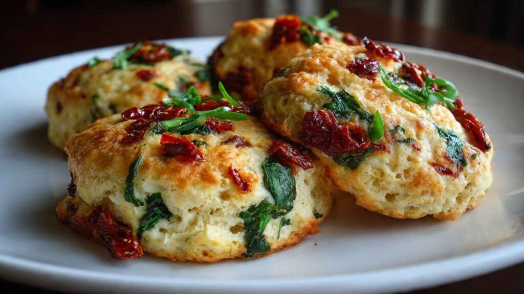Egg Biscuits with Sun-Dried Tomatoes and Spinach