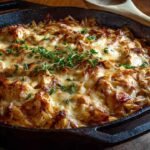 French Onion Chicken Orzo Casserole