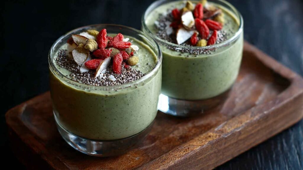 High Protein Matcha Chia Pudding