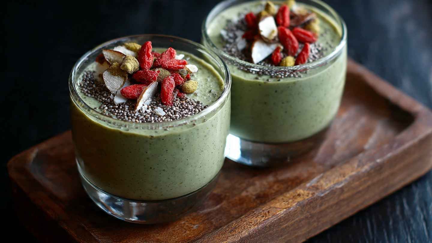 High Protein Matcha Chia Pudding