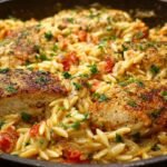One Pot Cajun Chicken Alfredo Orzo