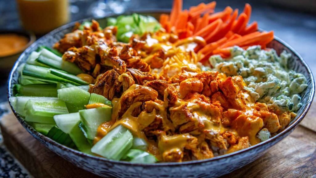 High Protein Buffalo Chicken Bowls