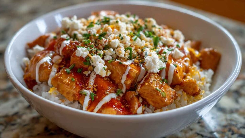 Buffalo Chicken Cottage Cheese Bowl