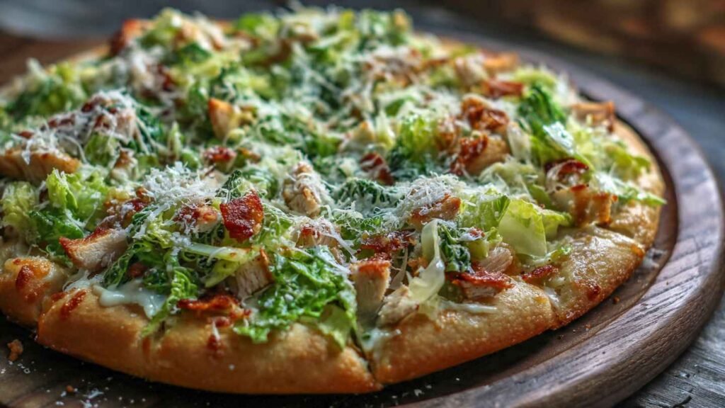 Chicken Crust Caesar Salad Pizza 