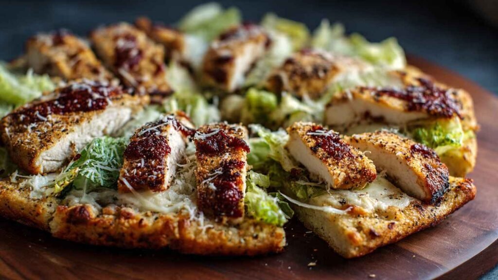 Chicken Crust Caesar Salad Pizza 