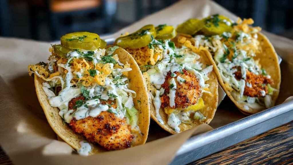 Dill Pickle Ranch Smash Chicken Tacos