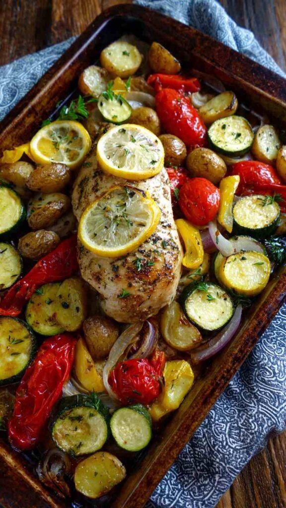 Greek Sheet Pan Chicken & Vegetables