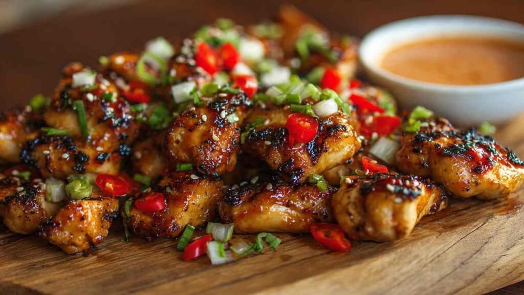 Grilled Maple Sriracha Chicken Bites