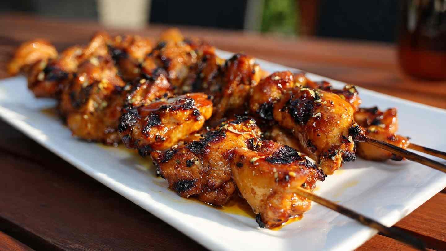 Grilled Maple Sriracha Chicken Bites