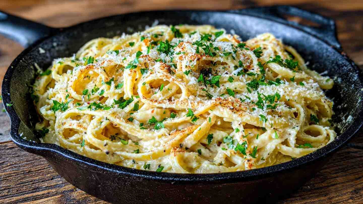 High Protein Garlic Parmesan Pasta