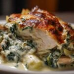 High Protein Spinach and Artichoke Chicken Casserole