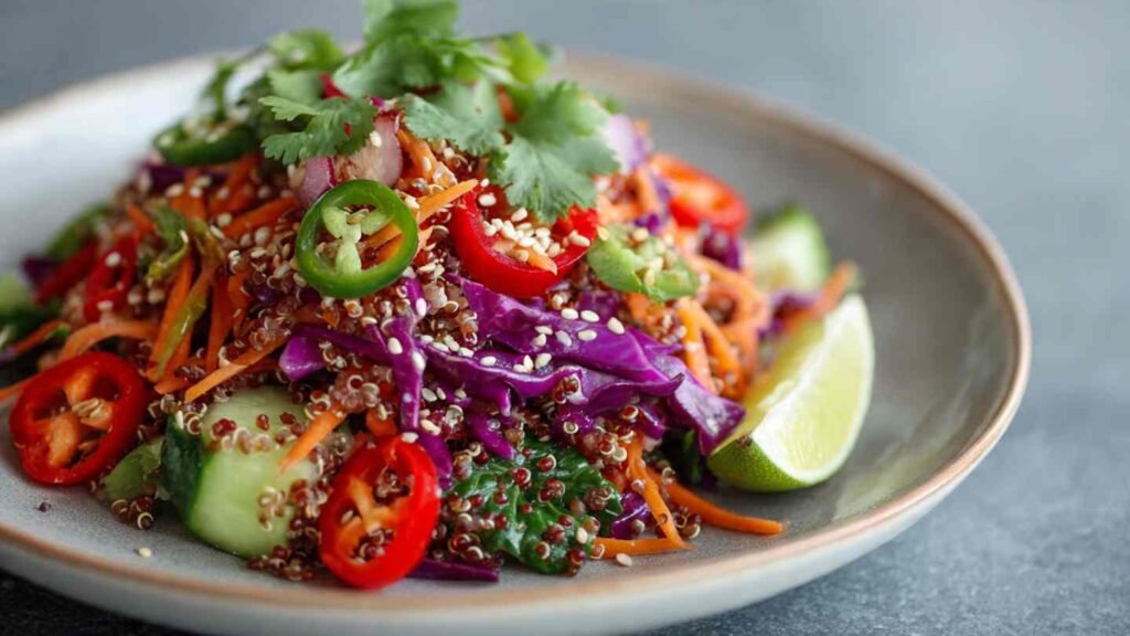 High Protein Thai Quinoa Crunch Salad