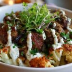 Roasted Cauliflower Beef Bowl