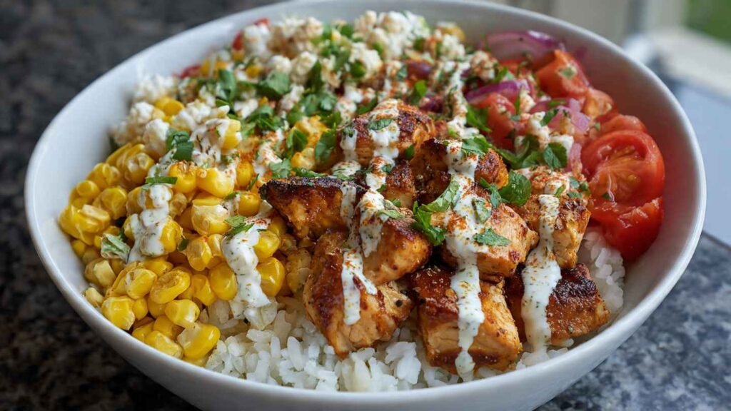 Street Corn Chicken Rice Bowl