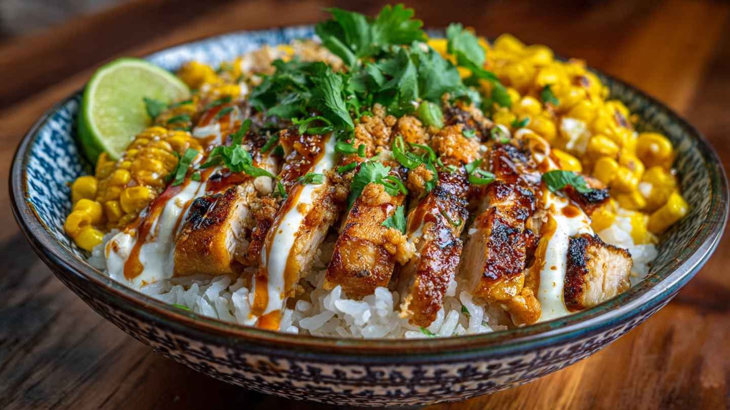 Street Corn Chicken Rice Bowl